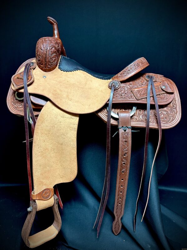 White Rock Cutting Saddle with Floral tooling and padded seat